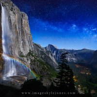 Yosemite Moonbow And Milky Way
