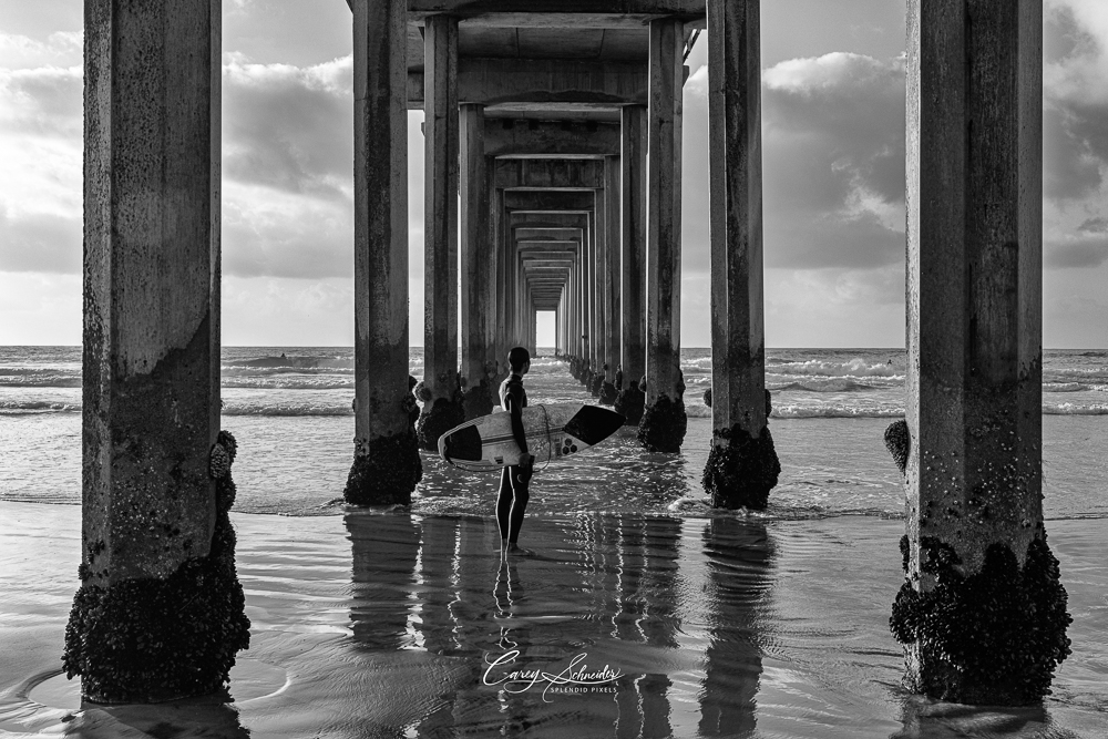 Checking on the Waves BW SL.JPG
