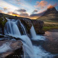 Kirkjufellsfoss And Sunset Clouds