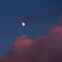 Moon at sunset