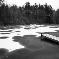 Frozen Pond with Dock