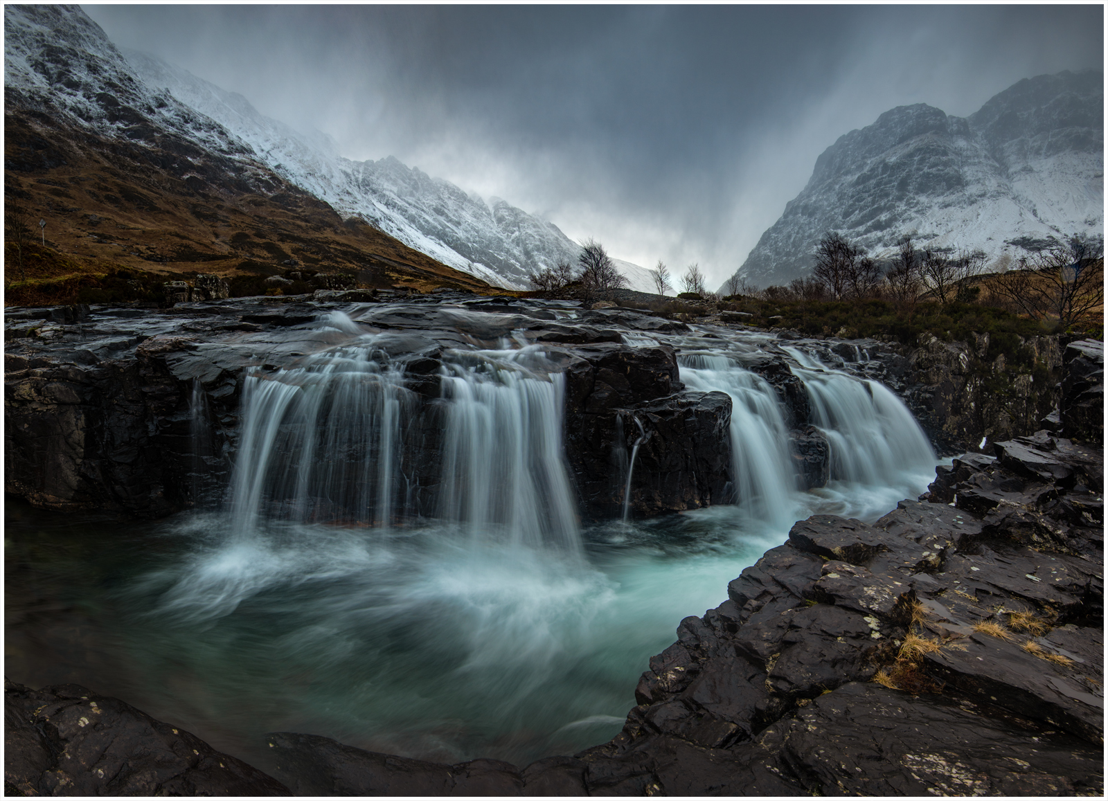 Clachaig Falls Pano1 White Stroke
