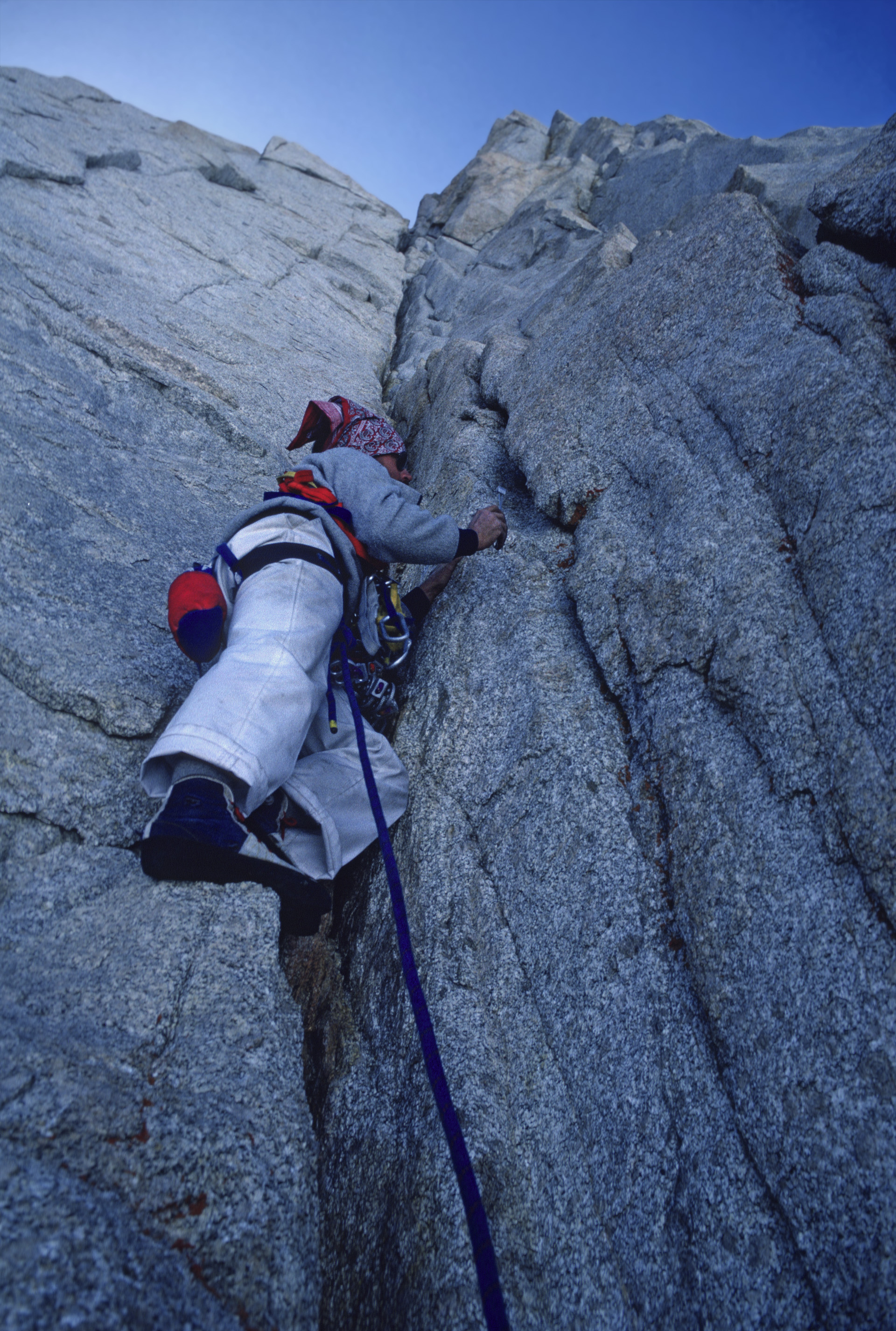 Climbing Harding rt., Keeler Needle, CA