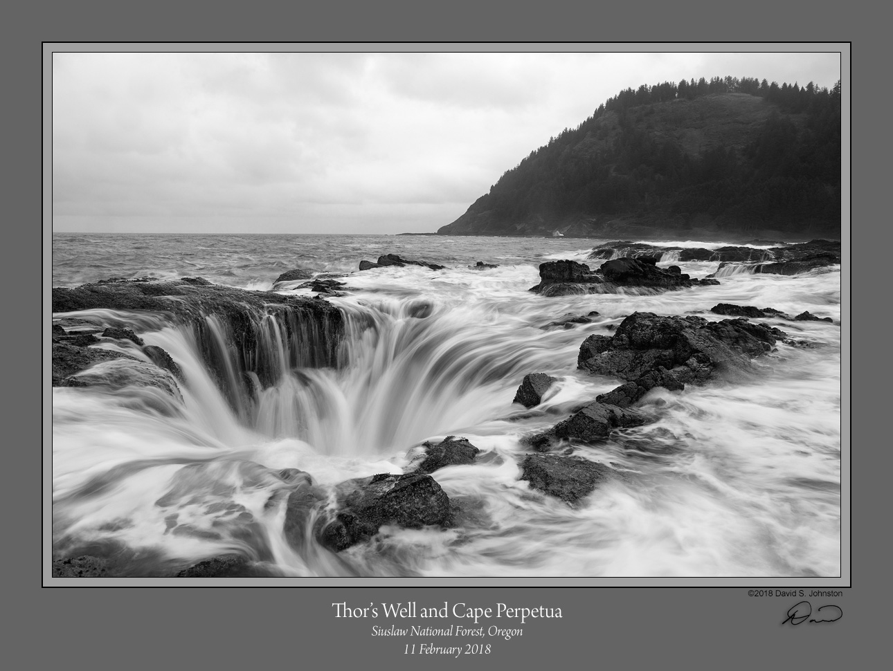 Thors Well Cape Perpetua BW