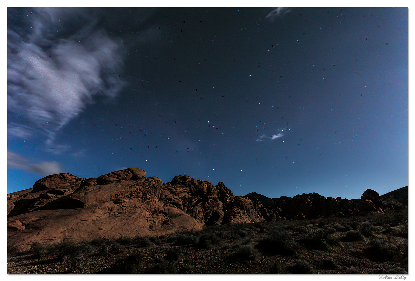 Valley of Fire - Moonlit Clouds