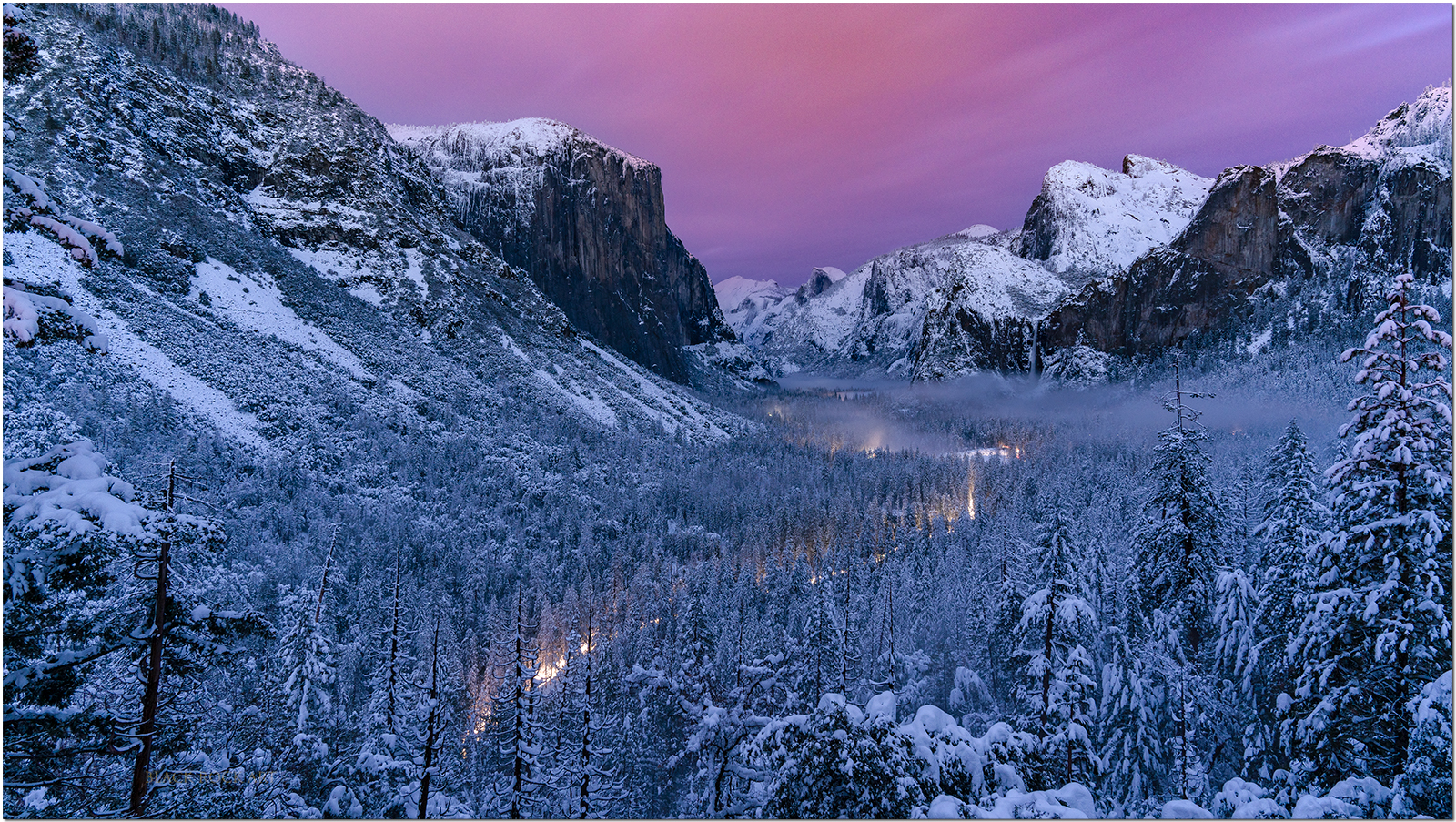 Yosemite Valley At Dusk